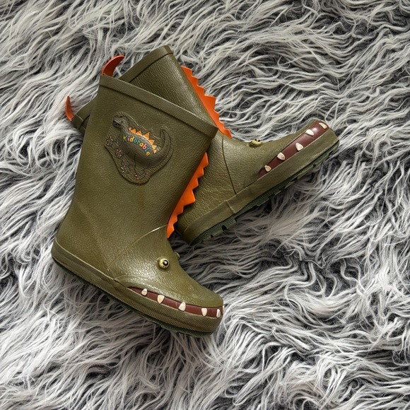 Kidorable Kids Dinosaur Rain Boots Mid Calf Sz 11 US / 28 EU 18.5cm Green 🐊 - Picture 8 of 8